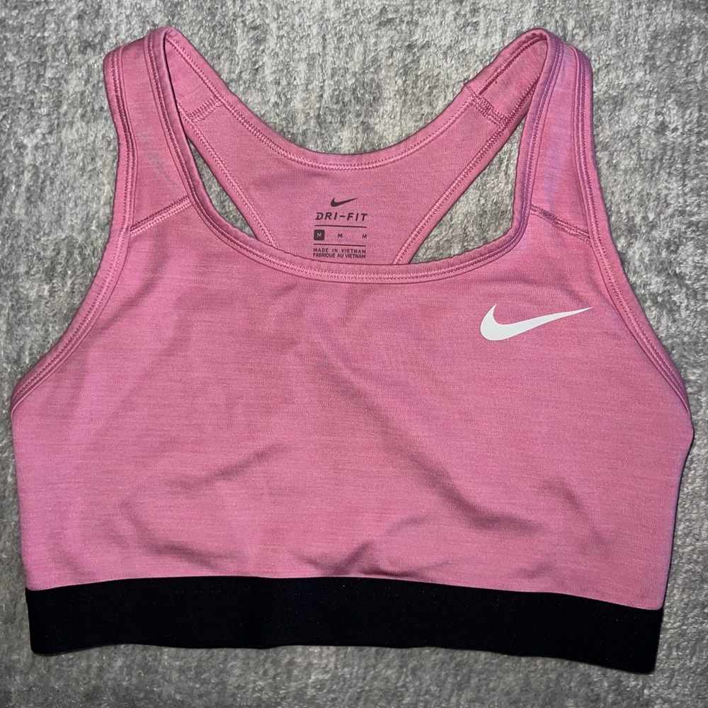 Nike Women's Dri-FIT Pink and Black Sports Bra